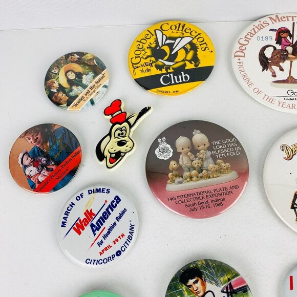 Collectible Artists Round Pins Pinbacks From Event Shows Some Signed Lot - Picture 3 of 16